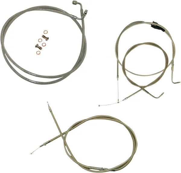 Harley Davidson Flhtcui [LA CHOPPERS] - Standard Stainless Steel Covered Handlebar Cable/Brake Line Kit