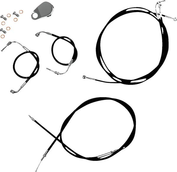 Harley Davidson Fxdrs 114 [LA CHOPPERS] - Standard Black Vinyl Handlebar Cable/Brake Line Kit