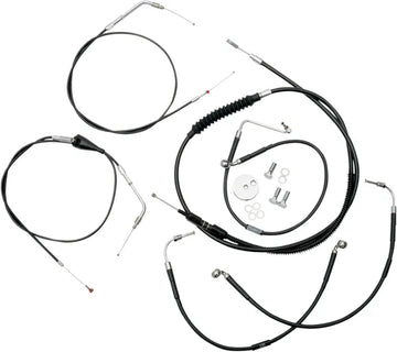 Harley Davidson Flhr [LA CHOPPERS] - Kit de câble de guidon/conduite de frein en vinyle noir standard