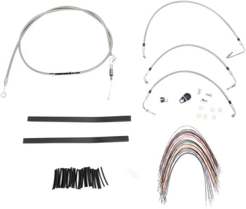 harley davidson flhtc [BURLY BRAND] - Kit complet de câbles de guidon/conduites de frein en acier inoxydable - 0
