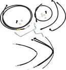 Harley Davidson Flhx [BURLY BRAND] - Complete Black Vinyl Handlebar Cable/Line Set for Ape Hanger
