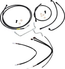 Harley Davidson Flhx [BURLY BRAND] - Complete Black Vinyl Handlebar Cable/Line Set for Ape Hanger