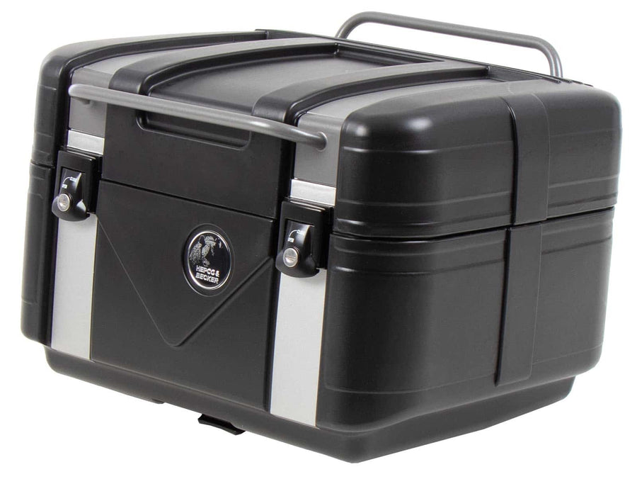 Topcase [Hepco & Becker] - Gobi Black Edition mit silbernen Inlays – für Topcaseträger
