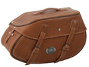 Motorcycle bag [Hepco & Becker] - Leather Buffalo sand brown left - tube pannier holder