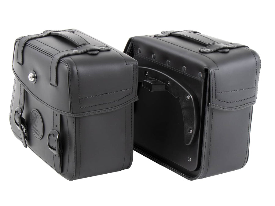 Motorcycle bag [Hepco & Becker] - leather bag set Rugged 21 L - black - C-Bow
