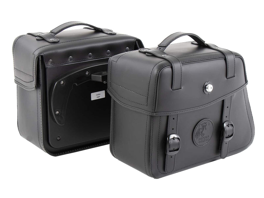 Motorcycle bag [Hepco & Becker] - leather bag set Rugged 21 L - black - C-Bow