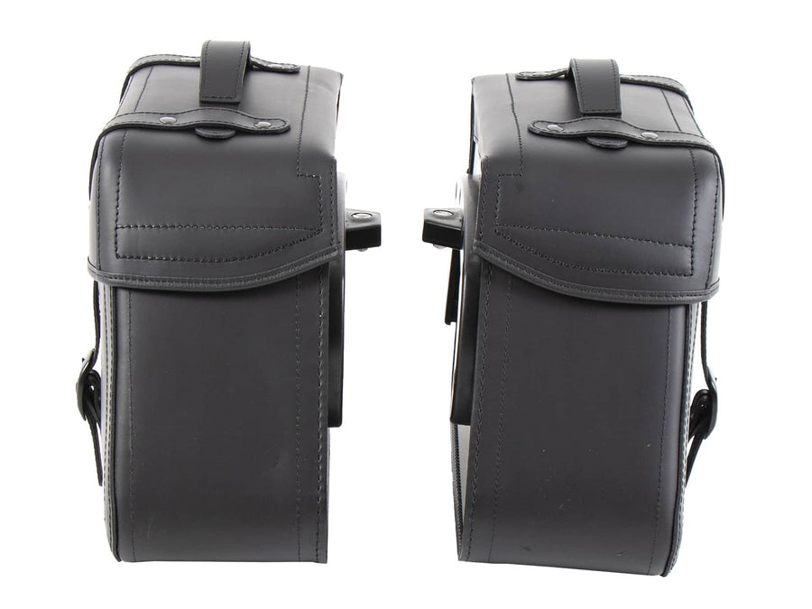 Motorcycle bag [Hepco & Becker] - leather bag set Rugged 21 L - black - C-Bow