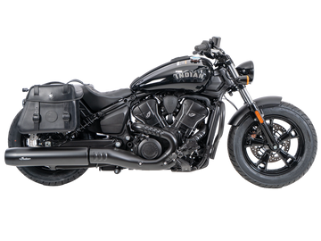 Indian 101 Scout [2025-2026] - Set: Ledertaschenhalter Cutout schwarz inkl. Rugged Ledertaschen schwarz