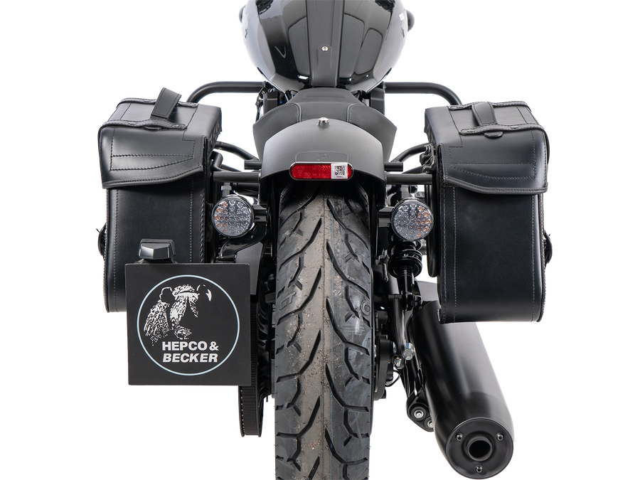 Indian Sport Scout Sixty [2026] - Set: Ledertaschenhalter Cutout schwarz inkl. Rugged Ledertaschen schwarz