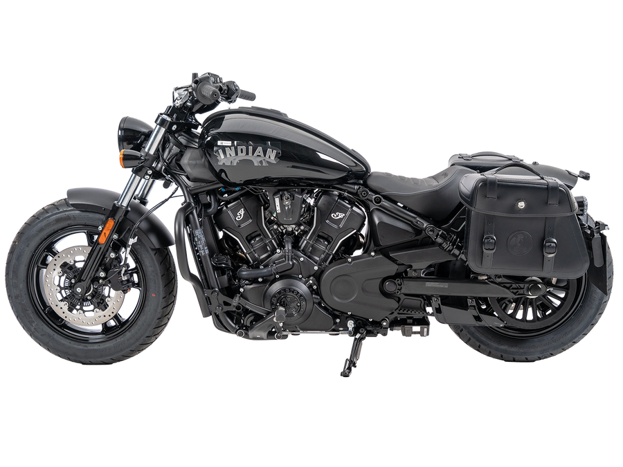 Indian Sport Scout [2025-2026] - Set: Ledertaschenhalter Cutout schwarz inkl. Rugged Ledertaschen schwarz