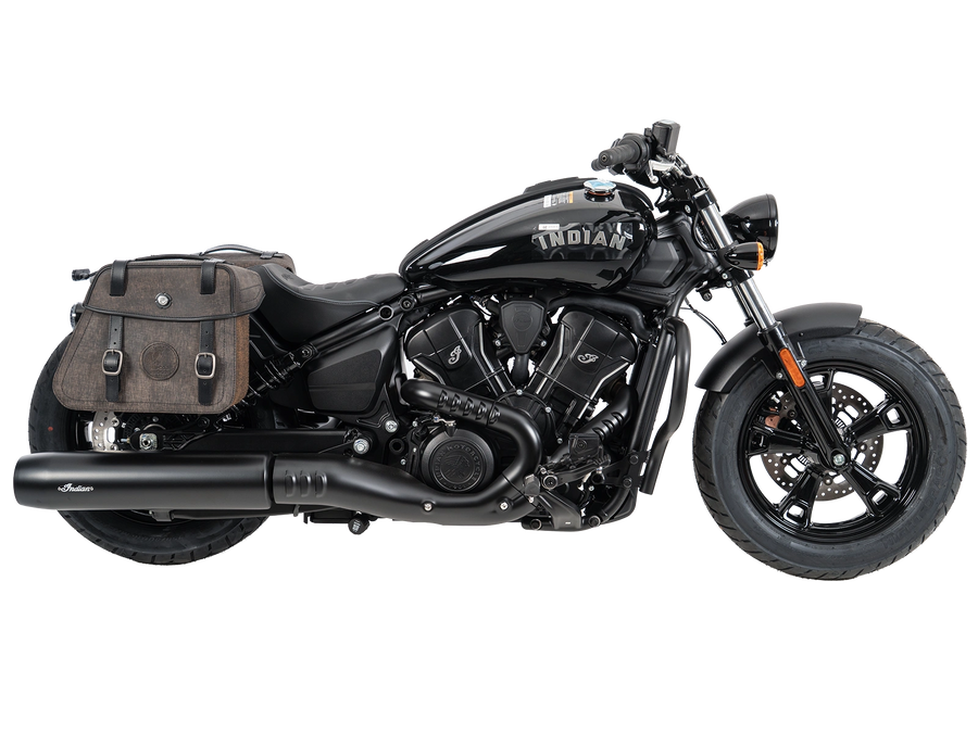 Indian Sport Scout Sixty [2026] - Set: Ledertaschenhalter Cutout schwarz inkl. Rugged Ledertaschen braun