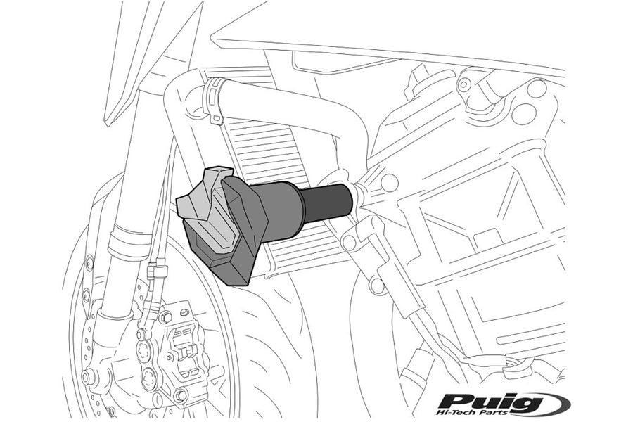 DUCATI HYPERMOTARD/SP HYPERSTRADA 939 - PUIG R19 Sturzpads | Schwarz | PUIG 6557N