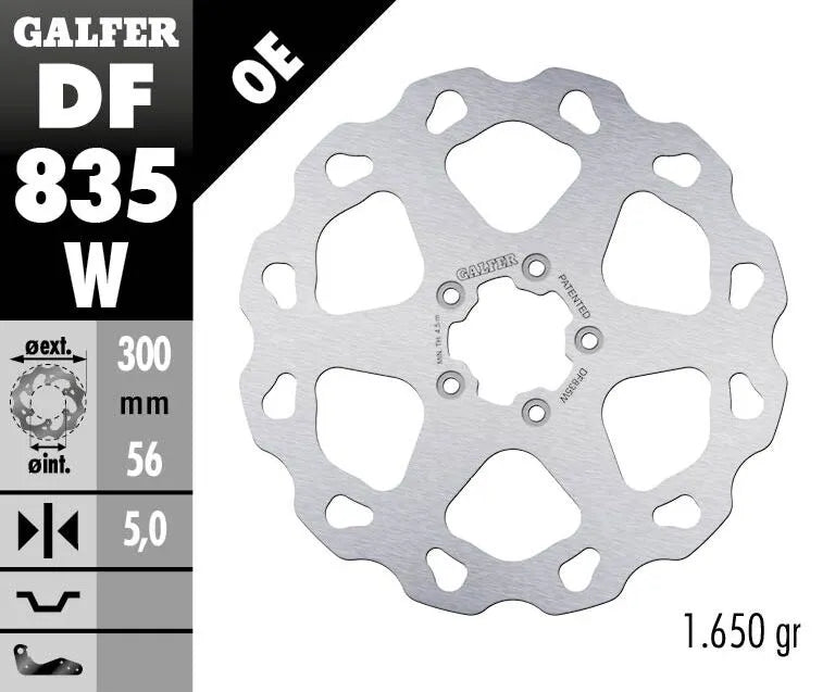 Harley-Davidson XL 883 R Roadster [2015] - Disque de frein Wave® - surface : argent, acier inoxydable - photo 2
