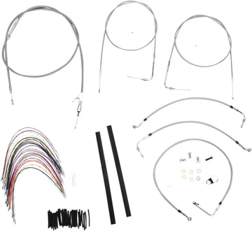 harley davidson flhri [BURLY BRAND] - Kit complet de câbles de guidon/conduites de frein en acier inoxydable