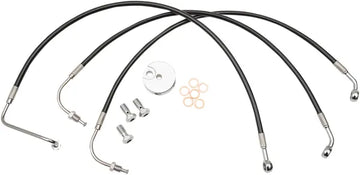 Harley Davidson Flhri [LA CHOPPERS] - Kit de conduites de frein tressées noires