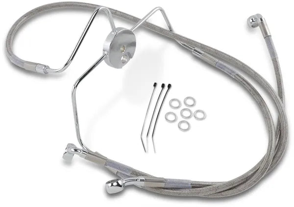 Harley Davidson Flhr [DRAG SPECIALTIES] - Stainless Steel Brake Line Kit, Extended