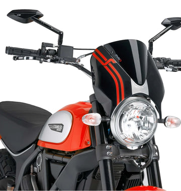 DUCATI SCRAMBLER 800 ICON DARK [2025] – Visière de pare-brise RetroVision – Noir - 0