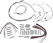 Default Title harley davidson flhtc [BURLY BRAND] - Complete stainless steel handlebar cable/brake line kit