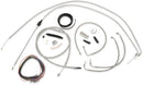 Harley Davidson Flhri [LA CHOPPERS] - Complete Stainless Steel Braided Handlebar Cable/Brake Line Kit