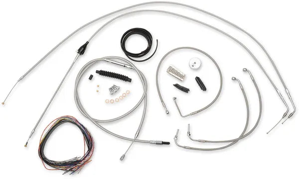 Harley Davidson Flhtcui [LA CHOPPERS] - Complete Stainless Steel Braided Handlebar Cable/Brake Line Kit