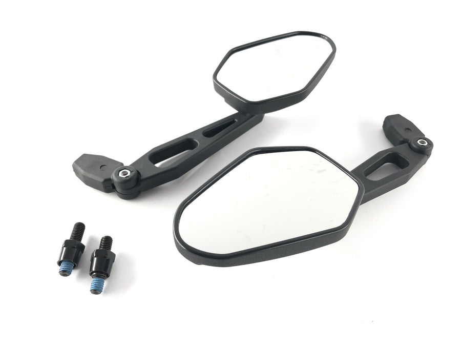 Rétroviseur universel DIEGO [article en stock] - Adaptateur ABS noir 2x M8-R certifié E