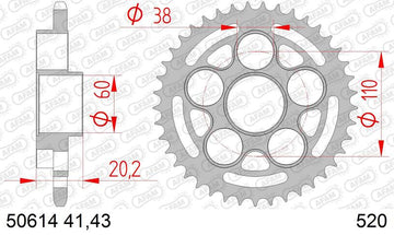 Hypermotard 950 [AFAM] - Pignon Acier Standard - 520