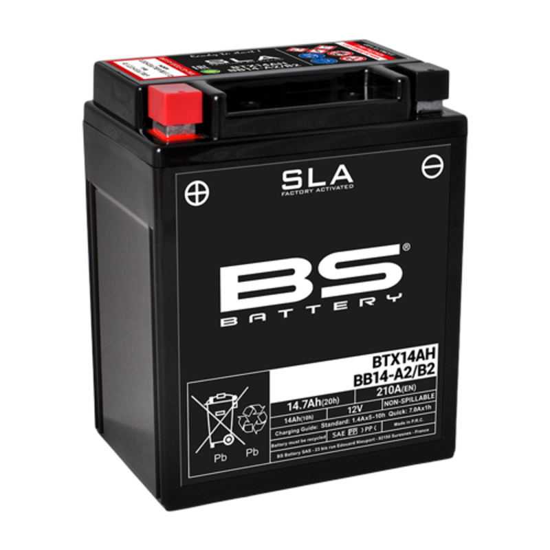 Indian Scout [BS BATTERY] - SLA Maintenance Free Battery Factory Enabled - BTX14AH/BB14-A2/B2