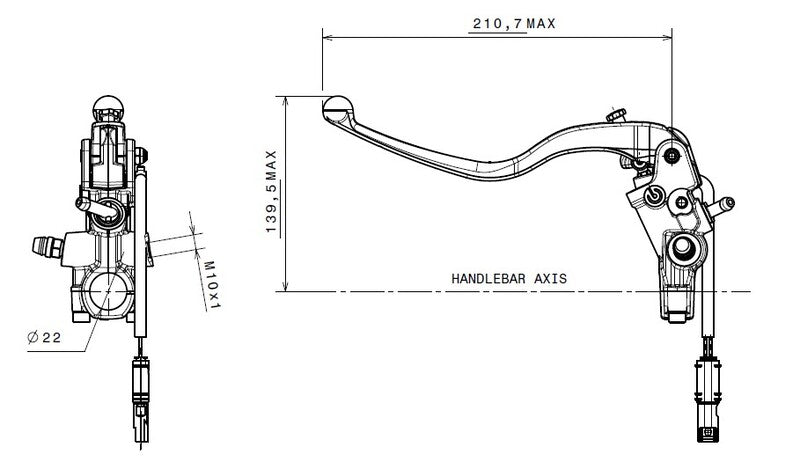 Ducati Monster 1200 [BREMBO] - Clutch master cylinder Ø15x19mm titanium