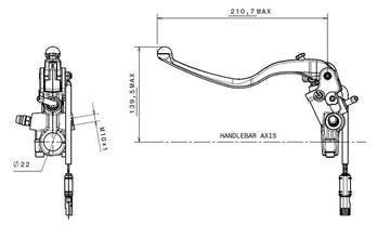 Ducati Panigale 1199 [BREMBO] - Maître cylindre d'embrayage Ø15x19mm titane - 0