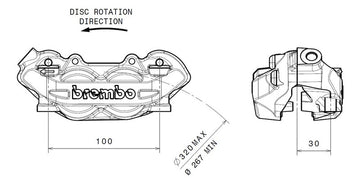 Ducati Monster 1200 [BREMBO] - Etrier de frein avant gauche P4 Ø32mm - 0