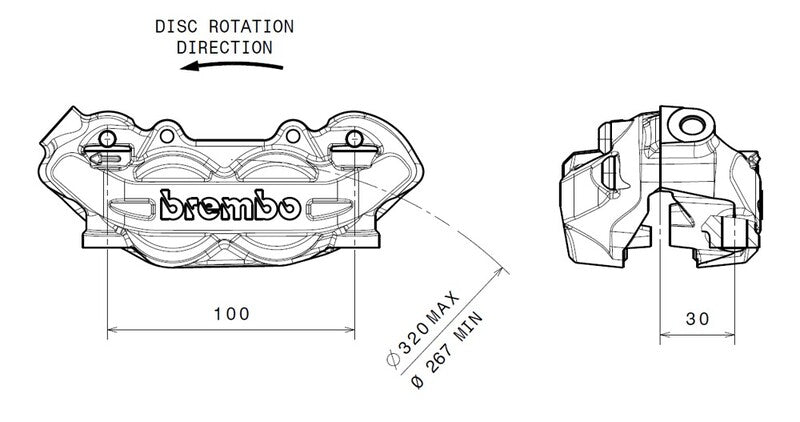 Moto Guzzi Stelvio 1200 8V [BREMBO] - P4 front left brake caliper Ø32mm