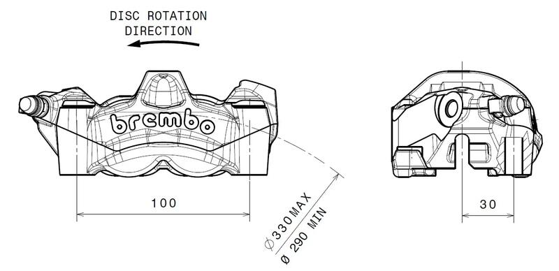 Ducati Monster 1200 [BREMBO] - M50 front left brake caliper titanium Ø30mm