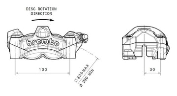 Ktm Super Duke 1290 [BREMBO] - Etrier de frein avant gauche M50 titane Ø30mm