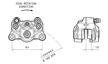 Hyperstrada 821 [BREMBO] - Etrier de frein arrière Ø34mm titane