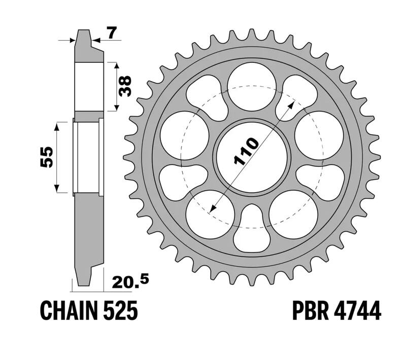 Hypermotard 939 [PBR] - Pignon acier renforcé - 525
