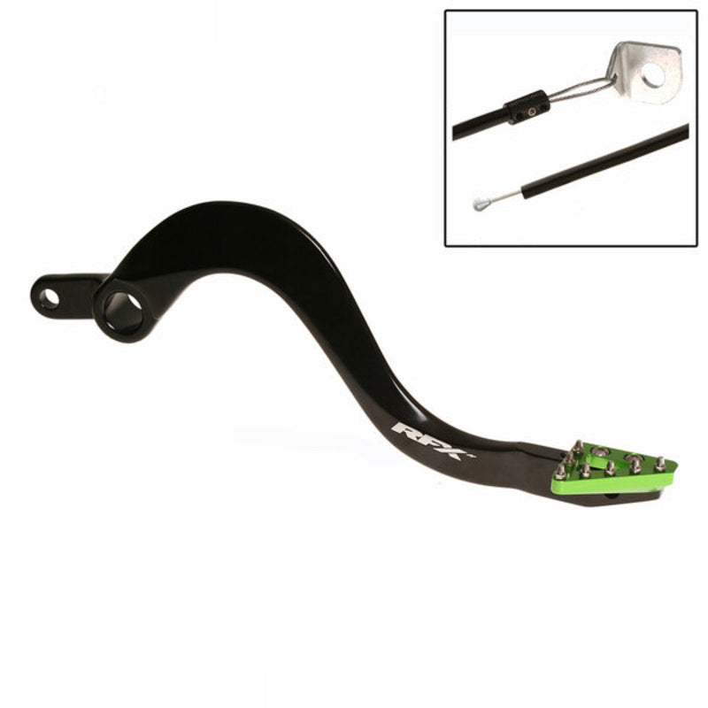 Kawasaki Kx 250 [RFX] - Levier de frein arrière Pro ST (Noir/Vert) - Kawasaki KXF450