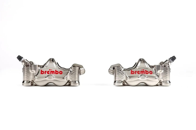 Yamaha Yzf R6 [BREMBO RACING] - Paire d'étriers de frein GP4RX - 18mm (usinés CNC - chromés) (avec plaquettes)