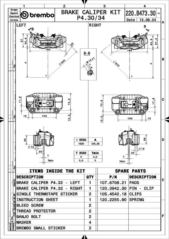 Ducati Panigale 1199 [BREMBO RACING] - UPGRADE GP4-RB 4-piston brake calipers (pair) front, Ø 30/34 mm