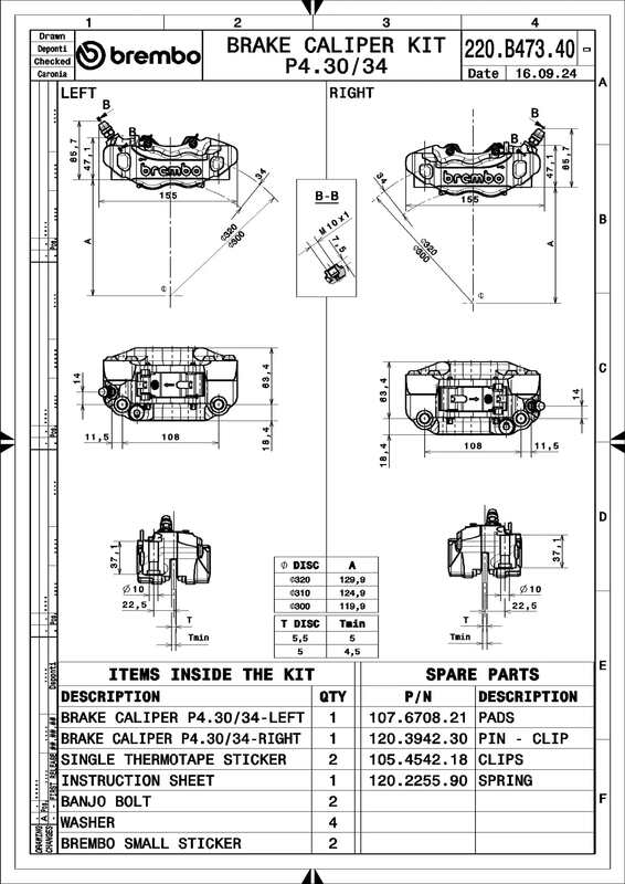 Yamaha Tracer 9 [BREMBO RACING] - UPGRADE GP4-RB 4-piston brake calipers (pair) front, Ø 30/34 mm