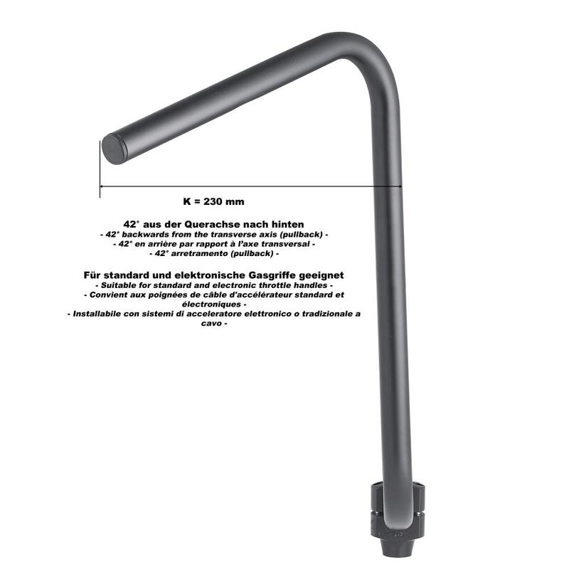 Harley Davidson Flst [HIGHWAY HAWK] - Bad Hawk 1 inch handlebar with 3 holes, 845mm wide 370mm high, chrome