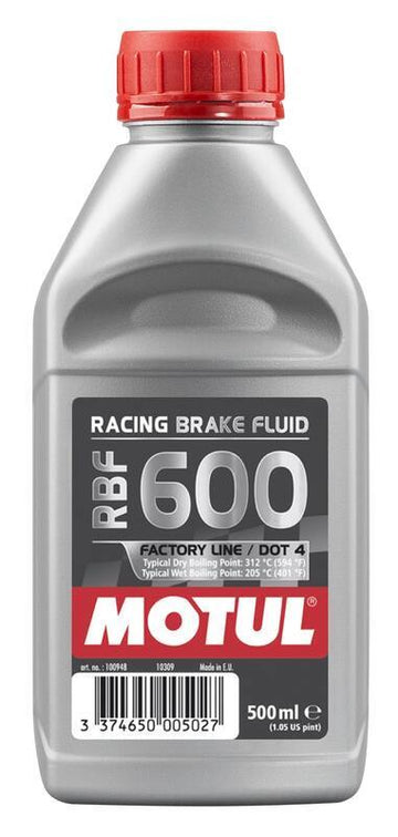 DOT 4 RBF 600 FLUIDE DE FREIN DE RACHING 500 ml 12 pack [MOTUL]