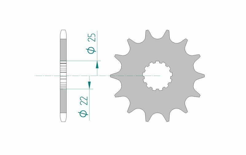 Kawasaki W 800 [AFAM] - Kit chaîne 520XMR3 15/37 Standard - Pignon standard