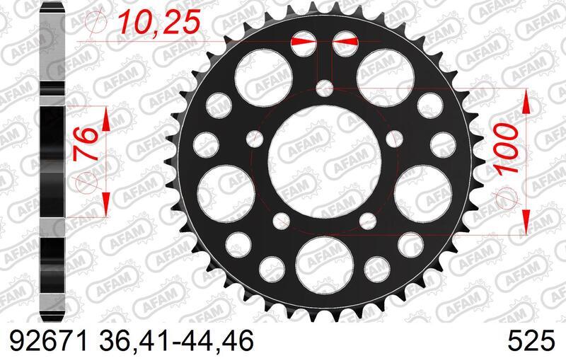 Benelli Trk 502 [AFAM] - Kit chaîne 525XMR3 14/42 Super renforcé - Pignon standard