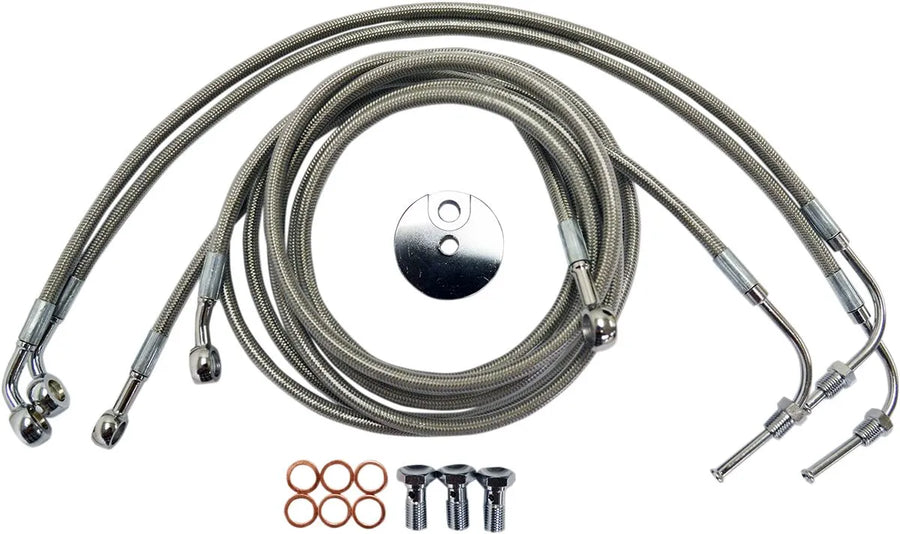 harley davidson fltruse [LA CHOPPERS] - Kit de conduites de frein en acier inoxydable
