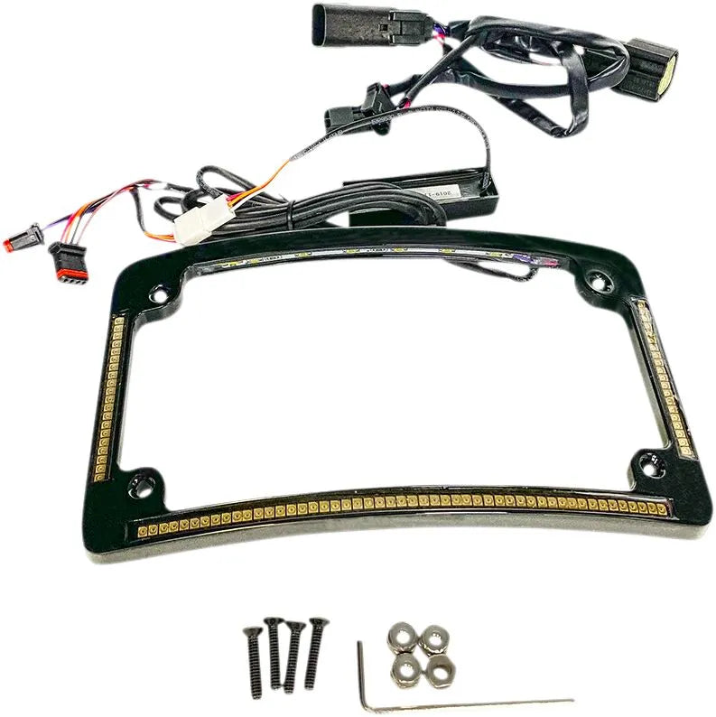harley davidson fltruse [CUSTOM DYNAMICS] – Cadre de plaque d'immatriculation à rayon LED