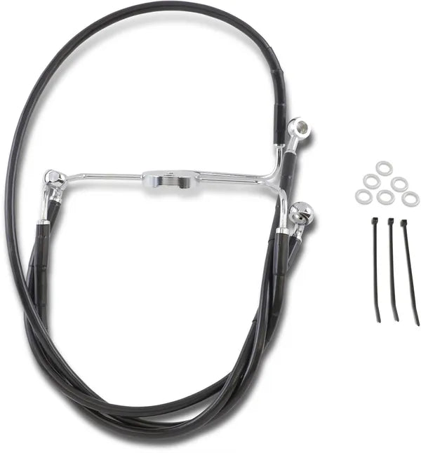 Harley Davidson Flhr [DRAG SPECIALTIES] - Black Vinyl Extended Brake Line Kit
