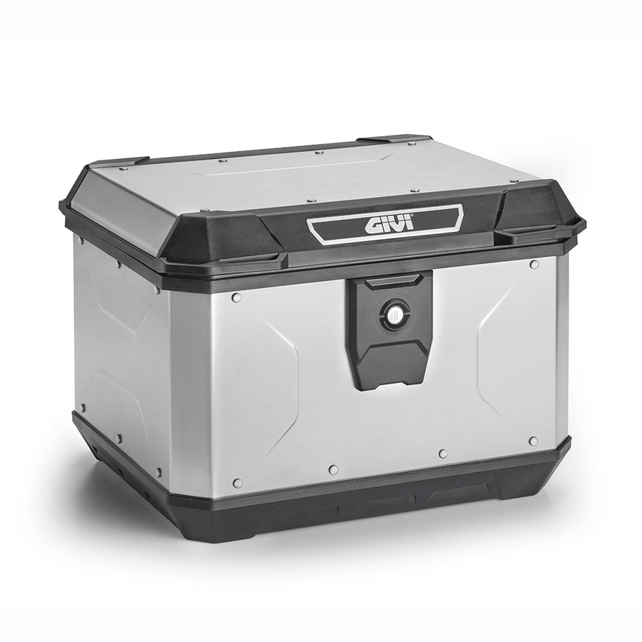 ALPINA Monolock Topcase aus Aluminium natur – 44 Liter, mit Universalplatte und Montagekit