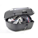 B45 - Monolock Topcase inkl. Platte – schwarz uni / 45 Liter Volumen / graue Einsätze