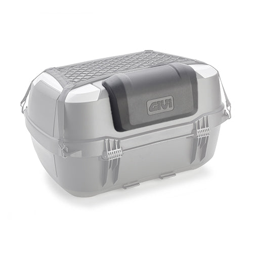 B45 - Monolock Topcase inkl. Platte – schwarz uni / 45 Liter Volumen / graue Einsätze