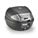 E300 - Monolock Topcase, 30 L., schwarz – Reflektor mit Silberlackierung , m. Platte